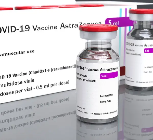 Storbritannien Februari 2024 Astrazeneca Inc Producerar Vaccinet Mot Covid Viruset Stockfoto