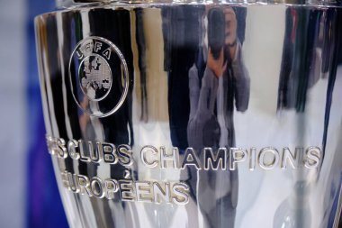 Barcelona, Spain - 27 Feb 2023 - Mobile World Congress 2023 - Champions league cup
