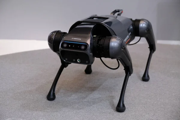 Barcelona Spain Feb 2023 Mobile World Congress 2023 Dog Robot Stok Foto