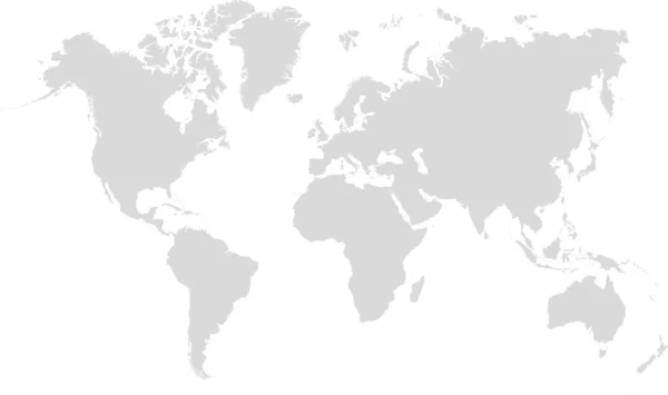 Wereldkaart Witte Achtergrond Wereldkaart Template Met Continenten Noord Zuid Amerika — Stockvector