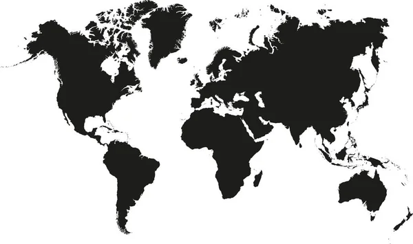 白色背景的世界地图世界地图模板 包括各大洲 北美洲和南美洲 欧洲和亚洲 非洲和澳大利亚 矢量说明 — 图库矢量图片#