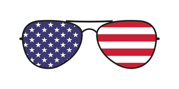 Gafas Sol Patrióticas Con Bandera Americana Ilustración Vectorial — Archivo Imágenes Vectoriales