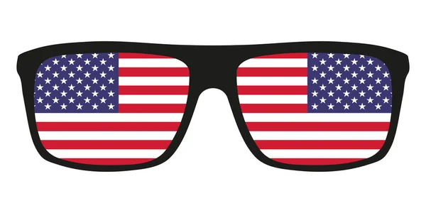 Patriotische Sonnenbrille Mit Amerikanischer Flagge Vektorillustration — Stockvektor