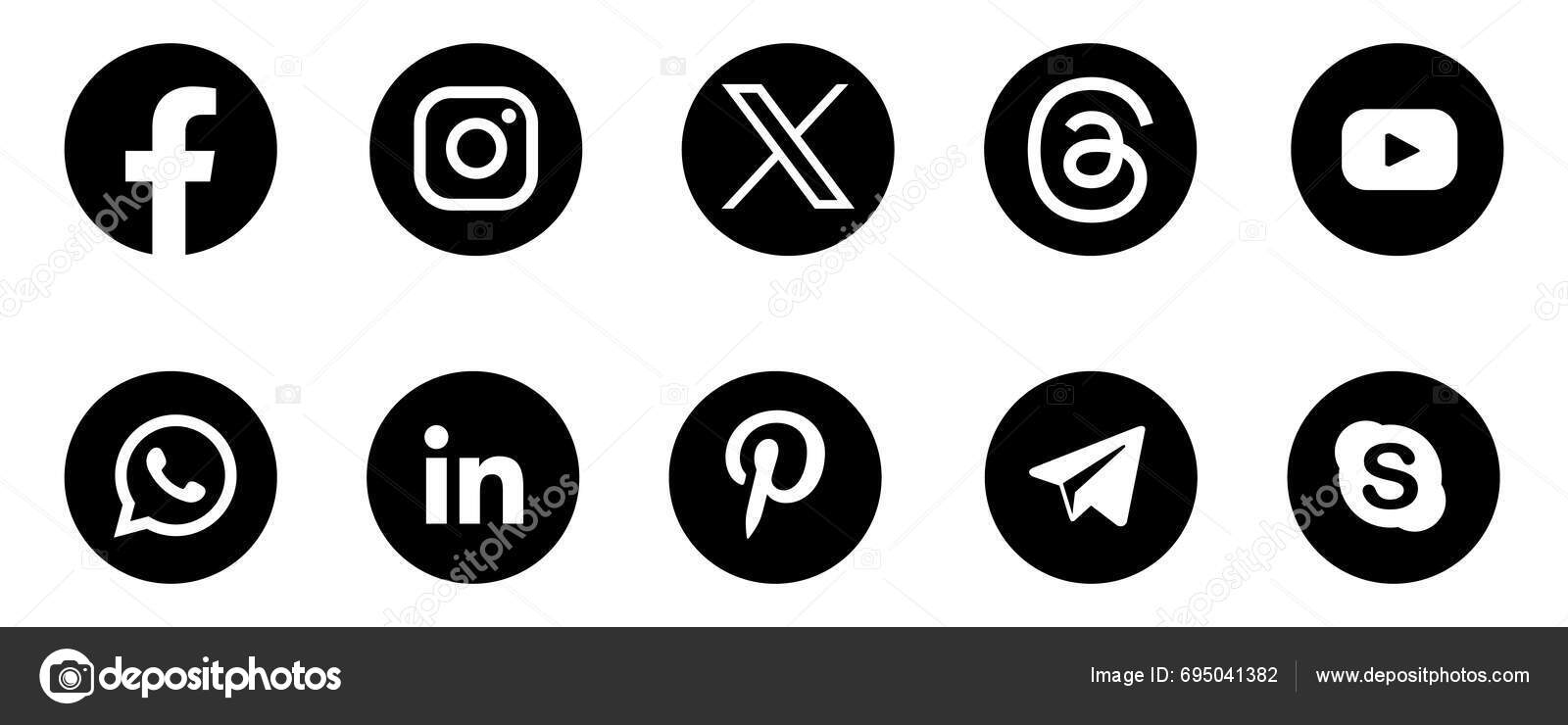 Social Media Icon 2024 Threads Facebook Instagram Youtube Linkedin