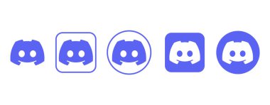 Discord vektör logo simgesi ayarlandı. Vektör illüstrasyonu