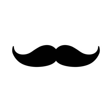 Bıyığın siyah beyaz görüntüsü. Vektör illüstrasyonu