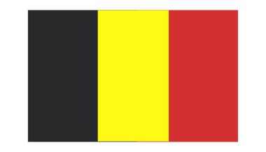 Belçika bayrağı beyaz arka plan üzerinde 