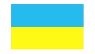 Beyaz arkaplanda Ukrayna bayrağı 