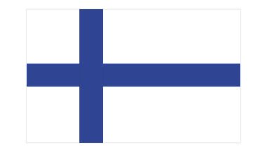 Finlandiya bayrak beyaz arka plan üzerinde 
