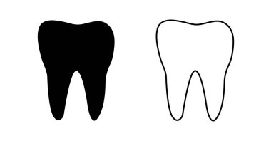 Diş şekli sembolü vektör simgesi. Vektör illüstrasyonu