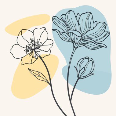 Logo ve düğün davetiyesi için en az botanik el çizimi tasarımı. Çiçek koleksiyonu.