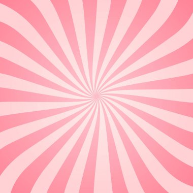 Şeker rengi güneş patlaması arka planı. Soyut pembe krem güneş ışınları duvar kağıdı tasarımı. Şablon, afiş, poster ve broşür için renkli çizgiler. Tatlı dönen çizgi film girdabı ya da girdabı.