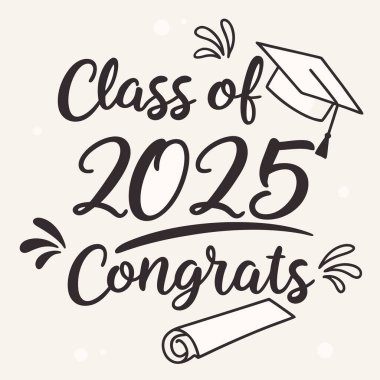 2025 mezunları tebrik tabelası. Tebrikler. Mezun oldun. Bayrağı kutluyoruz. El yazısı fırça harfleri.