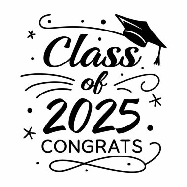 2025 mezunları tebrik tabelası. Tebrikler. Mezun oldun. Bayrağı kutluyoruz. El yazısı fırça harfleri.