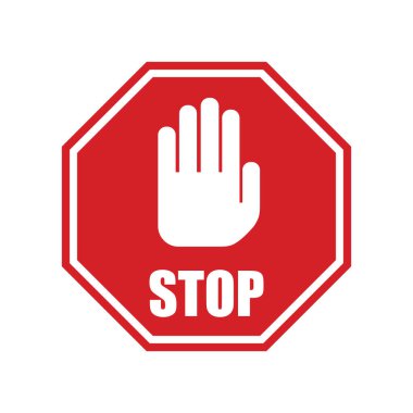 Kırmızı dur simgesi vektör illüstrasyonu.