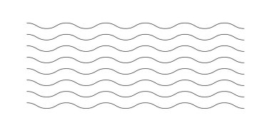 .Vektör su dalgaları. Dalgalı zikzak çizgileri. Vektör zigzag çizgileri ve dalgalar, dalgalı desen.