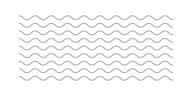 .Vektör su dalgaları. Dalgalı zikzak çizgileri. Vektör zigzag çizgileri ve dalgalar, dalgalı desen.