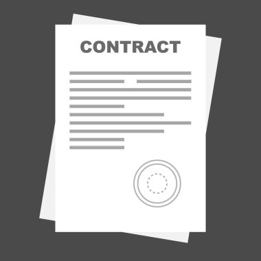 Sözleşme veya belge imzalama simgesi.