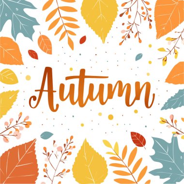 Parlak yapraklar ve boş telif alanı ile sonbahar bileşimi. .