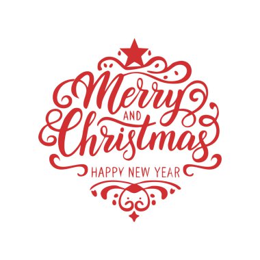 Mutlu Noeller mesajı. Xmas kaligrafik yazı. Noel 'de yazılmış mektuplar. Xmas metni kartpostal, poster, pankart tasarımı için beyaza izole edildi