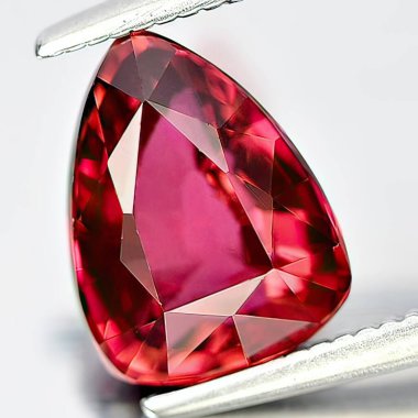 Natural gem pink tourmaline indicolite on white background