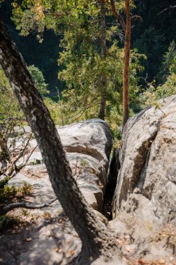 Rocks in the forest, a place of power and sacrifice. Ternoshorskaya Lada, Ukraine.