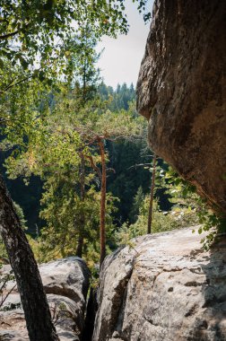 Rocks in the forest, a place of power and sacrifice. Ternoshorskaya Lada, Ukraine.