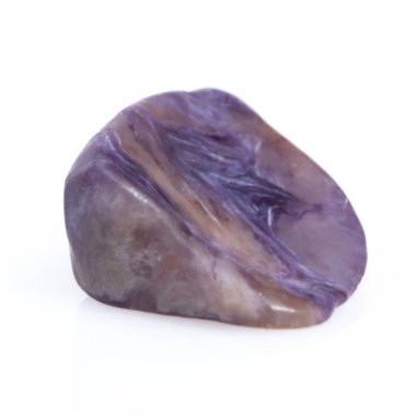 Natural gem purple charoite isolated on white background