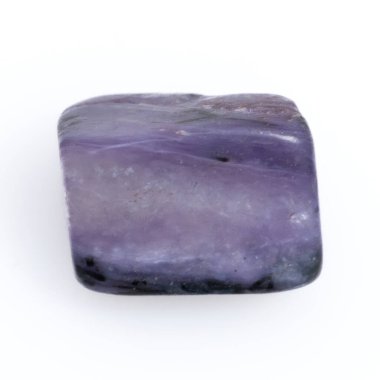 Natural gem purple charoite isolated on white background