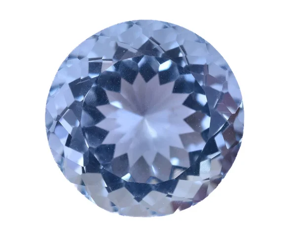 Jeremejevite Pedra Preciosa Natural Azul Eremeyite Spodumene Fundo Branco — Fotografia de Stock