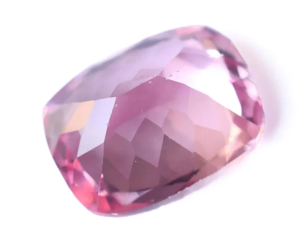 Натуральний Камінь Рожевий Сапфір Сірому Фоні — стокове фото