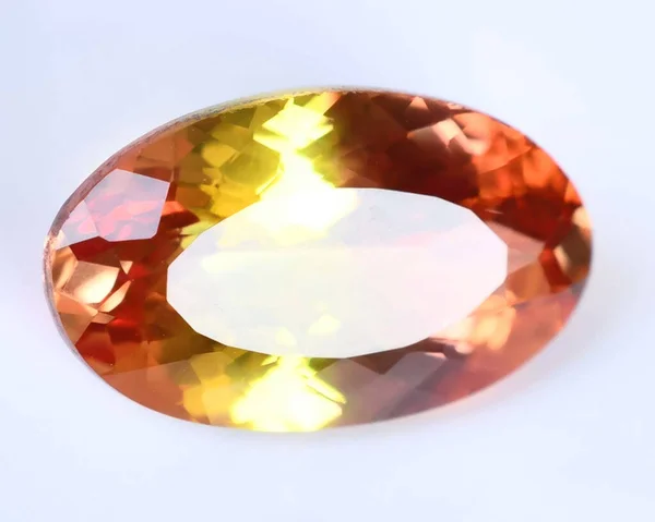 Φυσικό Διαμάντι Πορτοκαλί Padparadscha Ζαφείρι Γκρι Φόντο — Φωτογραφία Αρχείου