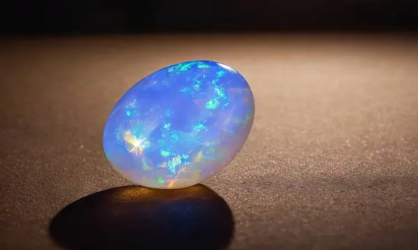 Kahverengi arkaplanda doğal gökkuşağı opali