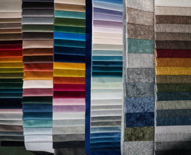 Çok renkli kumaş arka plan. Mobilyalar için çok renkli kumaş.