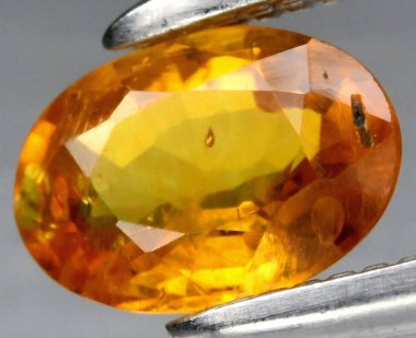 Enfes Altın Kehribar Gemstone Karmaşık Yüzleri ve Zengin Renkleriyle.