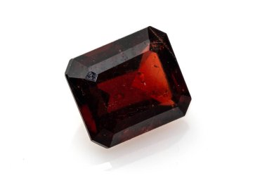 Stunning Natural Red Zircon Gemstone with Faceted Cut Reflecting Light. clipart