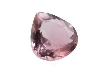 Doğal Tourmaline Gemstone Armut Kesiğinde Zarif Pembe Renkleri Gösteriyor.