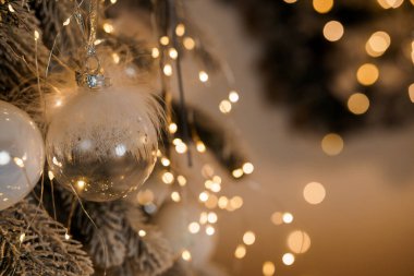 Sıcak Peri Işıklı Zarif Noel Ağacı Süslemesi.