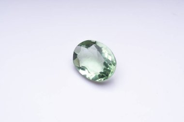 Natural Prasiolite Green Amethyst Gemstone with Faceted Clarity. clipart