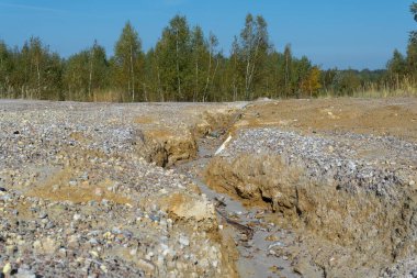 Çatlak Dünya ve seyrek bitki örtüsü ile Sülfürlü Arazinin Çarpıcı Manzarası.