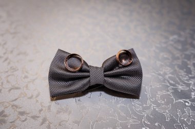 Dekoratif Arkaplan Yüzükleriyle Zarif Papyon.