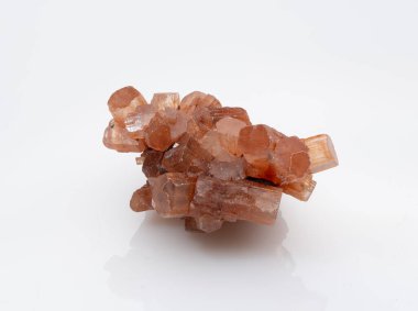 Büyüleyici bir fotoğraf, sıcak bal tonu renklerine sahip ışıl ışıl bir aragonit kümesi sergiliyor. Jeoloji meraklıları, kristal şifa ve dekor için ideal bir mineral örneği sunuyor.