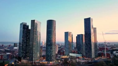 Manchester City Sunset, Deansgate Meydanı ve Beetham Kulesi