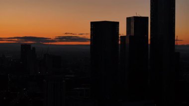 Sunrise Over Deansgate Square, Manchester City Skyline, İngiltere
