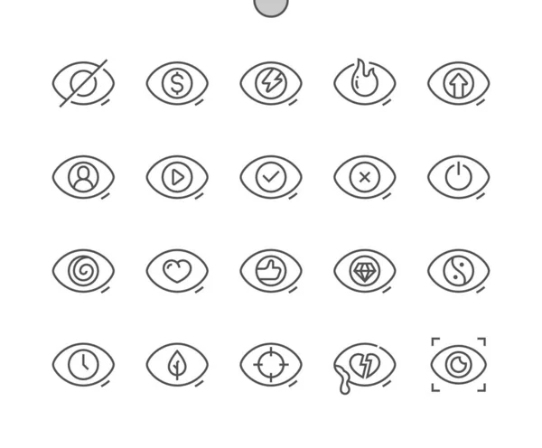 Глаз Зрение Взгляд Человека Других Зрение Зрение Тонкие Векторные Иконки — стоковый вектор