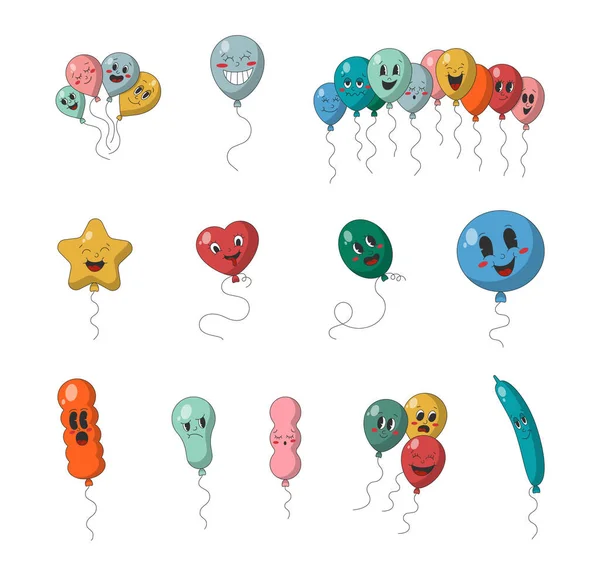 Balón Kresleném Stylu Banda Gelových Míčků Narozeninám Párty Vektorová Kresba — Stockový vektor