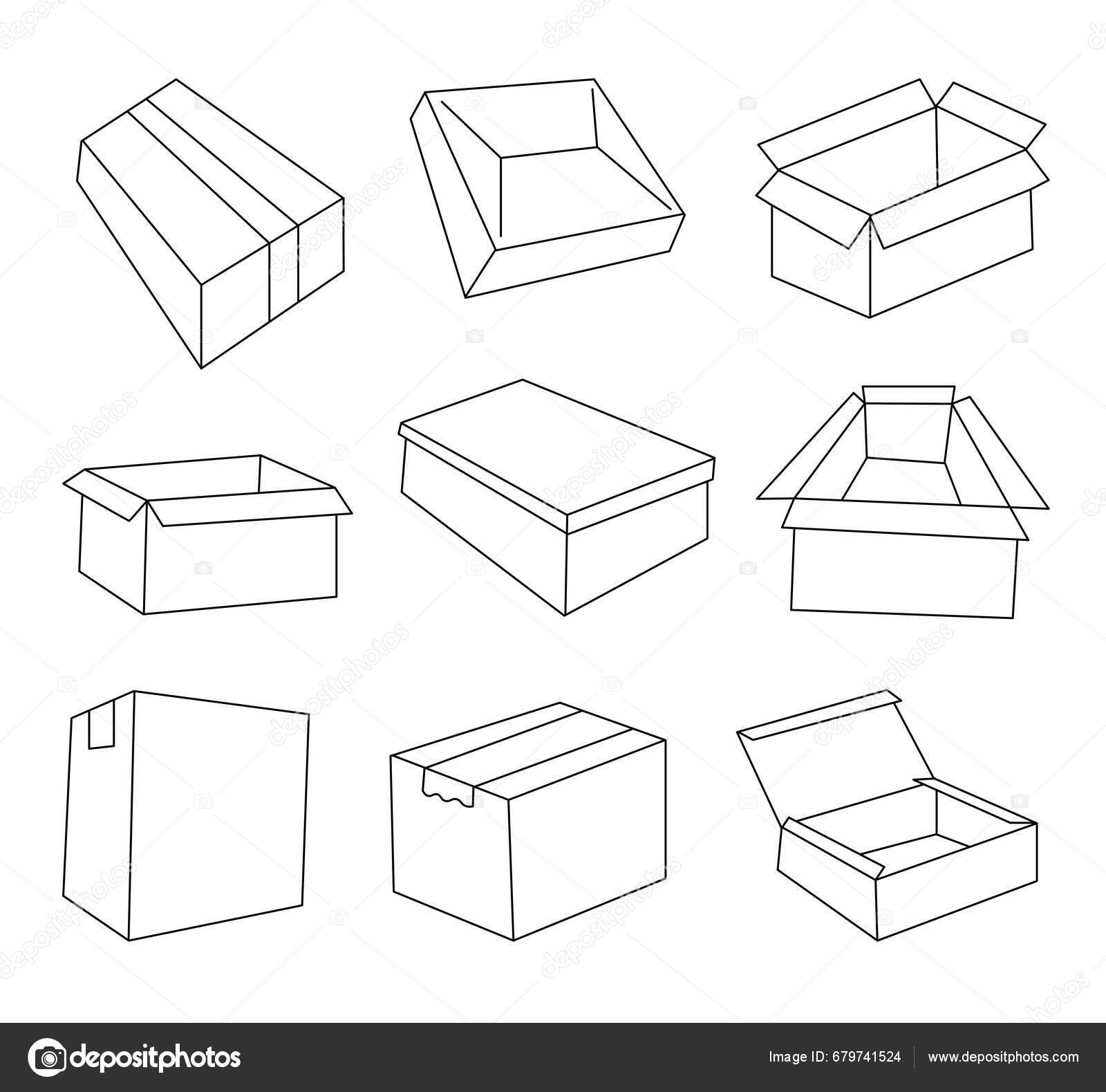 Delivery Box Coloring Page Transportation Shipping Vector Drawing  Collection Design Stock Vector by ©Palau83 679741524