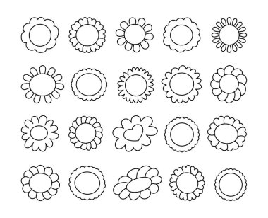 Bud çiçek bitkisi. Boyama sayfası. Doğa ve bahar. El çizimi stili. Vektör çizimi. Tasarım elementlerinin koleksiyonu.
