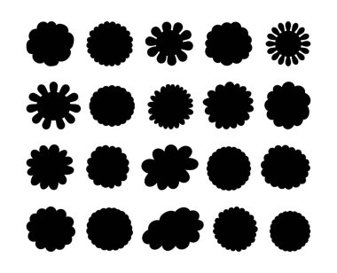 Bud çiçek bitkisi. Siluet Görüntü. Doğa ve bahar. El çizimi stili. Vektör çizimi. Tasarım elementlerinin koleksiyonu.