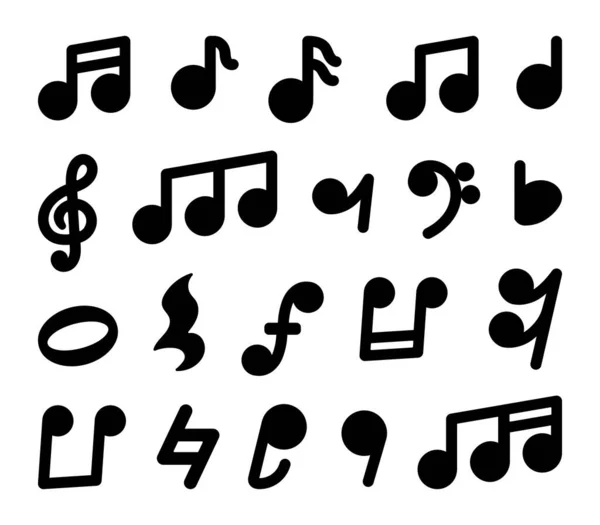Des Notes Musicales Silhouette Image Style Dessiné Main Dessin Vectoriel — Image vectorielle